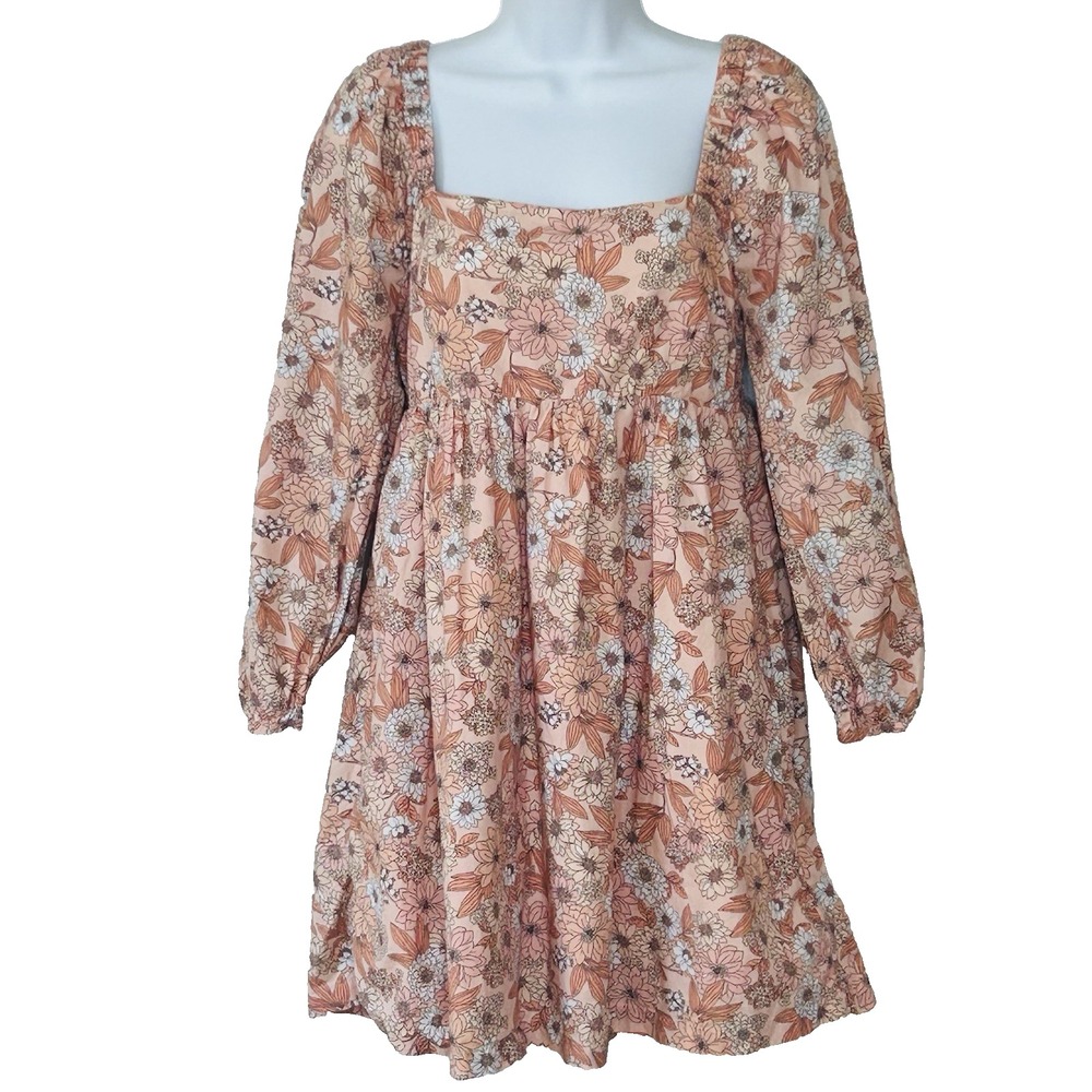 J. Crew Milkmaid Coquette Dress S Zinnia Floral Squareneck Cotton Smocked Empire